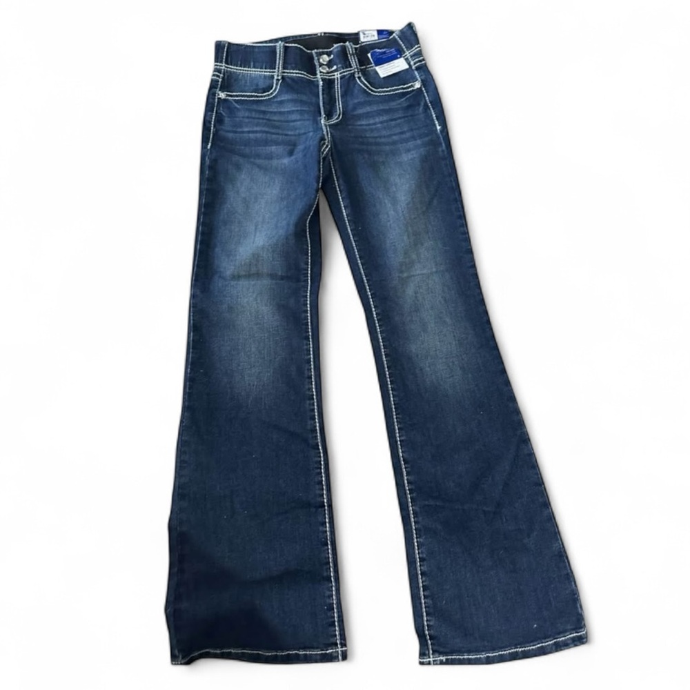 NWT Apt 9 Size 8 BootCut Mid Rise Jeans Tummy Control Embellished Back Pockets